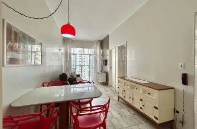 Apartamento no Guarujá, Pitangueiras, Vista Mar, 2 Quartos sendo 1 Suíte, Sala para 2 Ambientes e Sacada - Mercuri Imóveis - Imobiliária no Guarujá