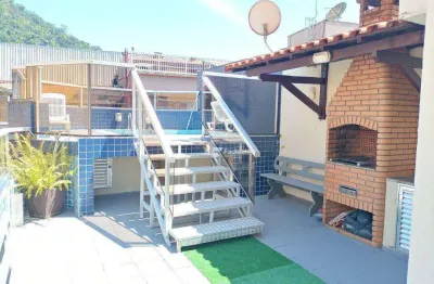 Cobertura com 3 dormitórios à venda, 190 m² por r$ 580.000,00 - enseada - guarujá/sp