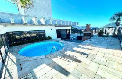 Cobertura com 4 dormitórios à venda, 330 m² por r$ 2.650.000,00 - pitangueiras - guarujá/sp