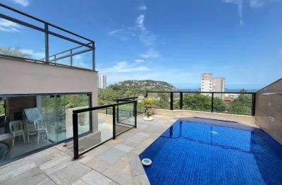 Cobertura duplex 3 suítes à venda, 320 m² por r$ 1.300.000 - enseada - guarujá/sp