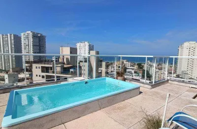 Cobertura duplex  com vista mar disponivel para venda e locação anual - praia da enseada - região do aquário - guarujá.