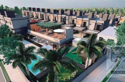Lançamento sobrado com 3 dormitórios à venda, 119 m² - residencial es santorini - chácaras reunidas são jorge - sorocaba/sp