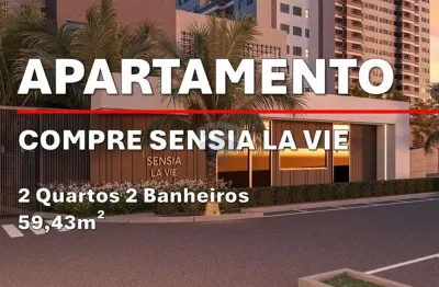 Vendo apartamento sensia la vie 59,43m², incluindo 2 quartos e 2 banheiros.