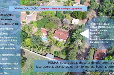 Chácara a venda, 4.200m2 - chácaras bocaíuva nova, campinas