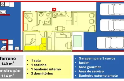 Casa à venda com 3 quartos em parque novo mundo, são carlos - sp