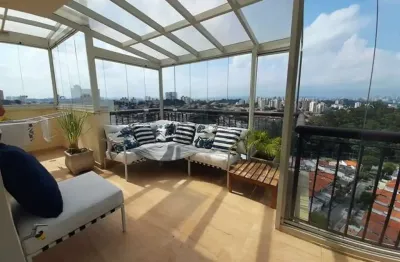 Cobertura de luxo no bonfiglioli: 124m², mobiliada, terraço gourmet (fl43)