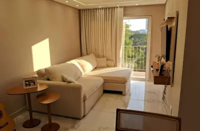 Apartamento mobiliado de 2 quartos, 2 banheiros e 1 vaga no jardim olympia - fl35