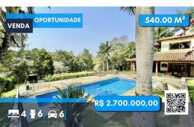 Casa na fazendinha com 540,00 m² - 4 suítes, lareira, varanda gourmet, piscina