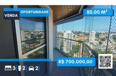 Apartamento com 85m² 3 dorms sendo 1suíte e 2 vagas