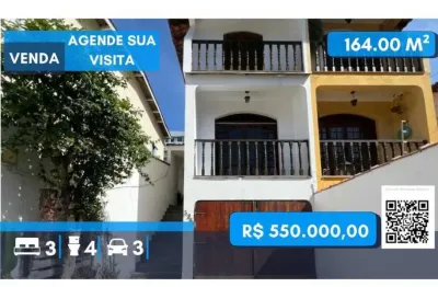 Sobrado com 164 m² - 3 quartos e 4 banheiros  e 3 vagas à venda