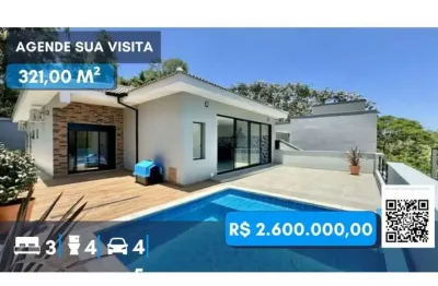 Casa moderna! térrea, 3 suítes, elevador na garagem e piscina