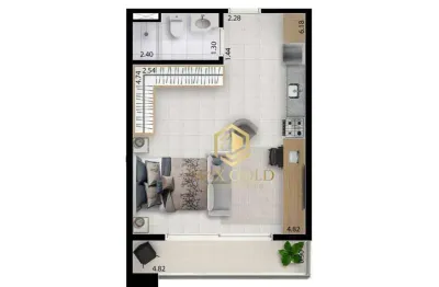 Apartamento com 1 dormitório à venda, 39 m² por r$ 349.000,00 - esplanada independência - taubaté/sp