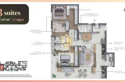 Apartamento com 3 dormitórios à venda, 117 m² por r$ 899.000,00 - barranco - taubaté/sp