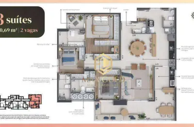 Apartamento com 3 dormitórios à venda, 140 m² por r$ 995.000,00 - barranco - taubaté/sp