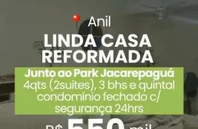 Excelente casa duplex 4qts (2suites) reformada condomínio junto ao park jacarepaguá