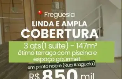 Linda cobertura araguaia 3qts piscina espaço gourmet repleta armários 2vgs lazer localização nobre
