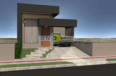 Casa térrea com pé direito duplo, 99,64mt , 3 dormitórios, suíte, churrasqueira, vaga para 2 carros