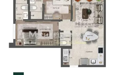Apartamento  tipo para venda com 2 suítes - Michael Pajak (11) 99996-4550
