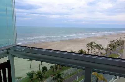 Apartamento um dormitório sacada vista linda do mar balneário florida praia grande sp