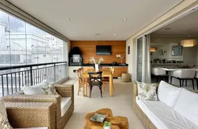 Apto para venda no tatuapé, mobiliado e decorado, andar alto, 04 vagas, terraço gourmet !!