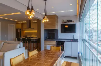Apto a venda no tatuapé, mobiliado, andar alto, terraço gourmet, 02 vagas !!
