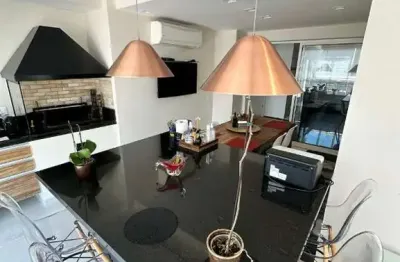 Lindo apto a venda no tatuapé, amplo terraço gourmet, semi mobiliado, 03 vagas + depósito !!
