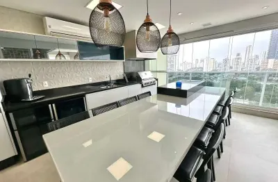 Apto no tatuapé, andar alto, mobiliado, terraço gourmet, 03 suítes, 04 vagas !!