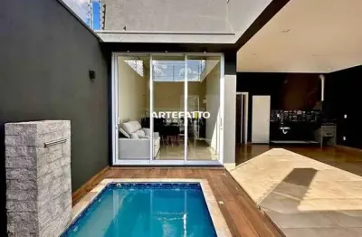 Casa com piscina de 136m² com 03 dormitórios no primo meneghetti ii em franca/sp