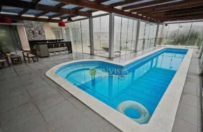À venda | 650 m², condomínio fechado, alto padrão, 4 quartos, espaço gourmet com piscina e vista mar - córrego grande, em florianópolis.