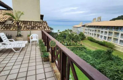Sacada ampla com churrasqueira e vista mar, ático com hidromassagem, 4 quartos e lazer completo à venda no costão do santinho.