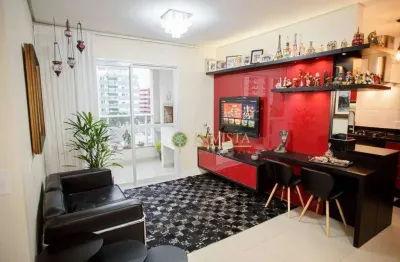 Mobiliado com sacada com churrasqueira, 2 quartos e 1 vaga à venda próximo ao titri.