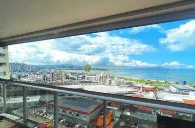 Andar alto, sacada com churrasqueira e vista mar, 3 quartos e 2 vagas à venda no kobrasol.