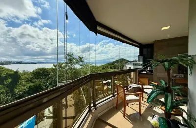 Apartamento de alto padrão com 2 quartos à venda em Florianópolis/SC - Sacada com churrasqueira e Vista Mar, Totalmente Mobiliado.