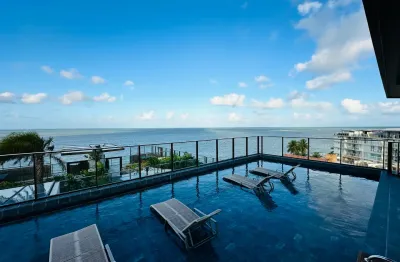 Cobertura duplex, pe na areia, frente mar, bessa - joão pessoa/pb