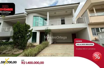 Casa com 3 dormitórios, 196 m² - venda por r$ 1.400.000,00 ou aluguel por r$ 7.444,00 - parque residencial villa dos inglezes - sorocaba/sp