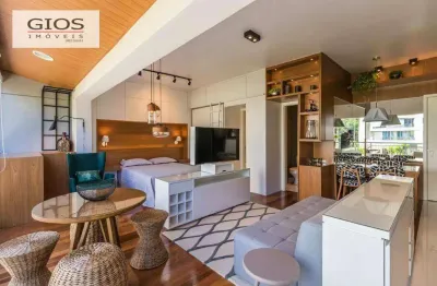 Apartamento studio à venda no tamboré - 50m - mobiliado e decorado