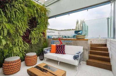 Cobertura à venda, 222 m² por r$ 3.100.000,00 - jardim anália franco - são paulo/sp