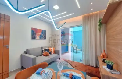Apartamento decorado 43,50 m² varanda gourmet 2 dormitórios quintal  no jardim são paulo