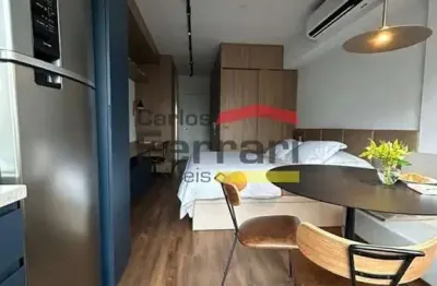 Studio 30 metros, Pinheiros, 1 dormitório, Mobiliado, Lazer, Piscina, Metrô Fradique Coutinho