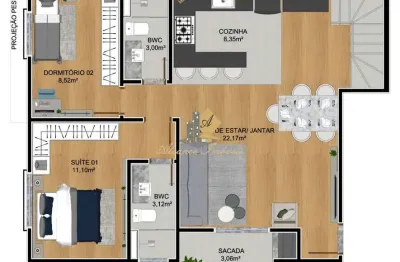 Cobertura duplex para venda em são josé dos pinhais, cidade jardim, 3 dormitórios, 2 suítes, 3 banheiros, 2 vagas