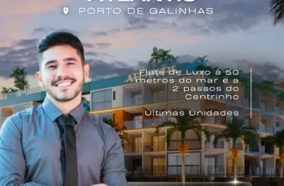 Apartamento em porto de galinhas | no centrinho | 50 m do mar | serviços de resort