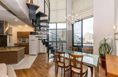 Loft mobiliado no bigorrilho - duas vagas e linda vista para cidade