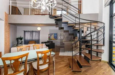 Loft mobiliado no bigorrilho - duas vagas e linda vista para cidade