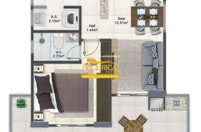 Apartamento com 1 dorm, guilhermina, praia grande - r$ 291 mil, cod: 377250