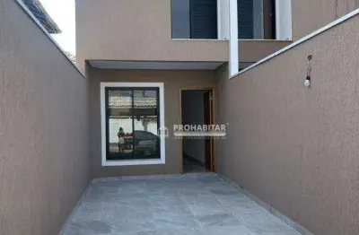 Vendo ótimo sobrado com 3 dormitórios, sendo 1 suíte, com lavabo, 2 vagas de garagem e churrasqueira, com 100m² de área construída