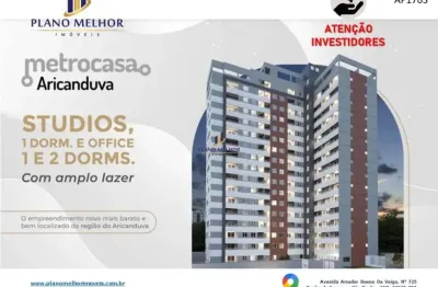 Apartamento à venda próximo ao shopping aricanduva com 1 e 2 dormitórios, sala 2 ambientes com sacada com 28,21m² à 36,31m² - venha escolher o seu!  - código ap1763
