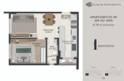 Apartamento com 1 quarto à venda na Rua Eugênio Raulino Koerich, 266, Campinas, São José