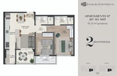 Apartamento com 2 quartos à venda na Rua Eugênio Raulino Koerich, 266, Campinas, São José