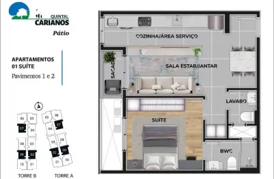 Apartamento com 1 quarto à venda na Avenida Deputado Diomício Freitas, 95, Carianos, Florianópolis