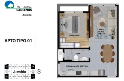 Apartamento com 1 quarto à venda na Avenida Deputado Diomício Freitas, 3278, Carianos, Florianópolis